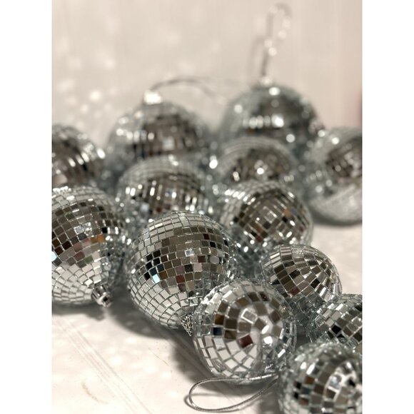 15Pcs Glass Mirror Disco Balls Christmas Tree Ornament Decoration Mix Sizes - Picture 1 of 8